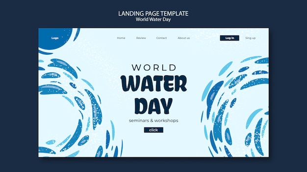 Gradient world water day landing page