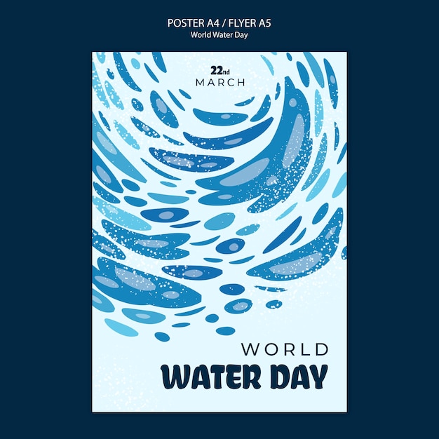 Gradient world water day poster template