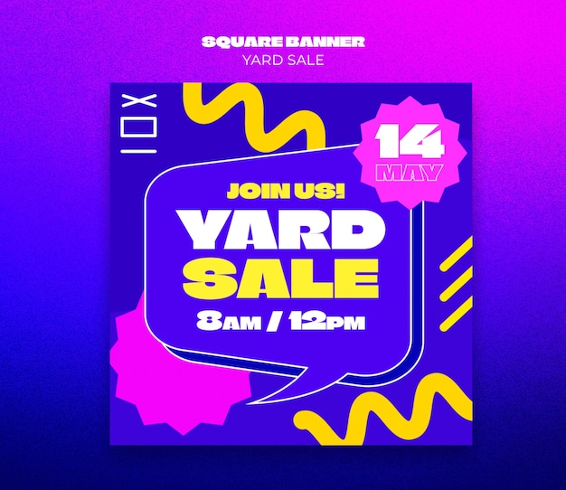 Free PSD gradient yard sale  template