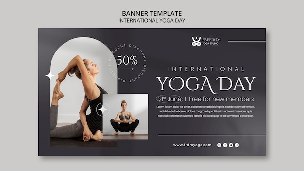 Modello di banner di yoga gradiente