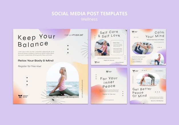 Free PSD gradient yoga design template