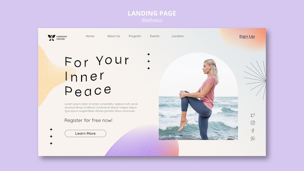 Free PSD gradient yoga design template