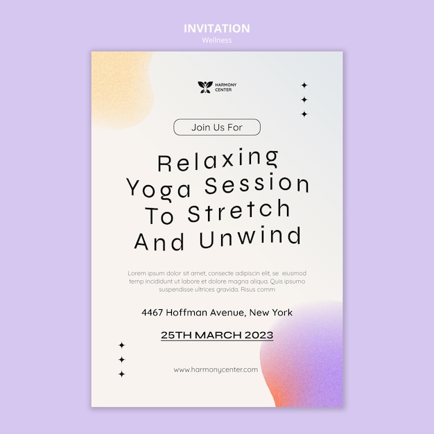 Gradient yoga design template