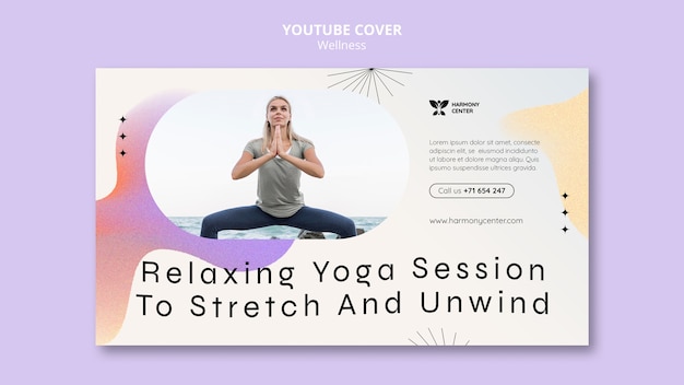 PSD gratuito modello di progettazione yoga sfumato
