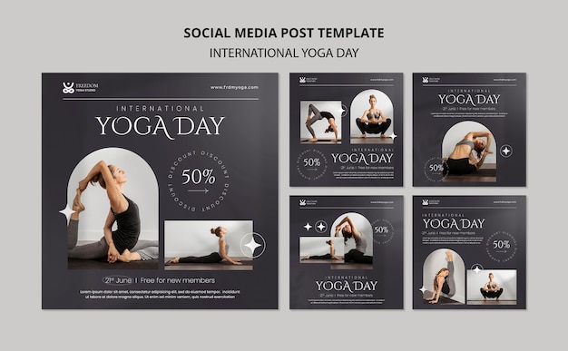 Free PSD gradient yoga instagram  template