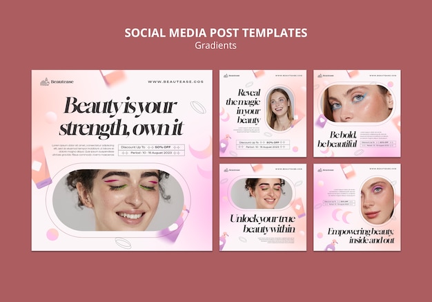 Free PSD gradients beauty template design