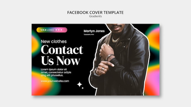 Modello di copertina facebook in stile gradienti