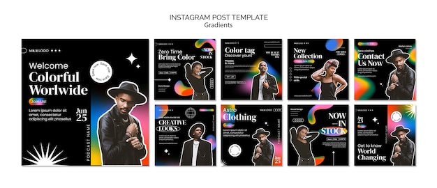 PSD gratuito post di instagram in stile gradienti