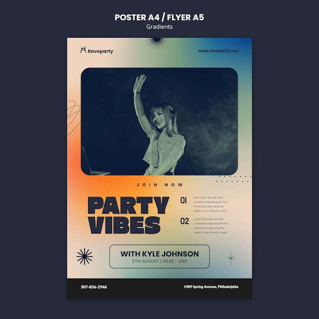 Free PSD gradients style poster template