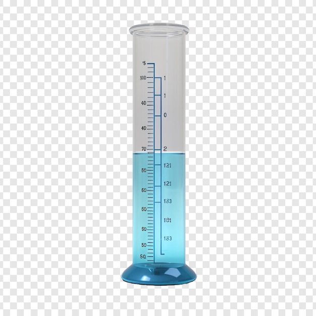 Free PSD graduated cylinder isolated on transparent background