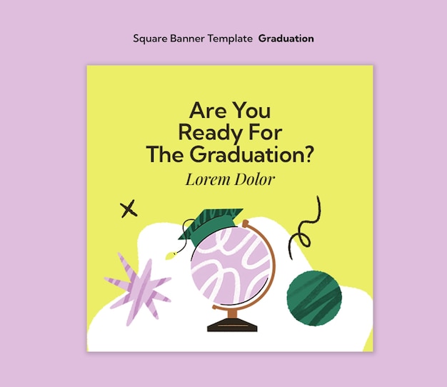 Graduation celebration banner template