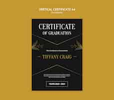 Free PSD graduation celebration certificate template