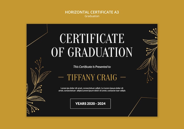 graduation celebration certificate template