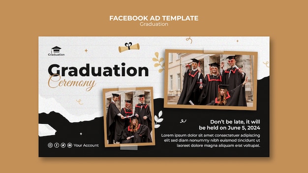 PSD gratuito modello facebook per la celebrazione della laurea