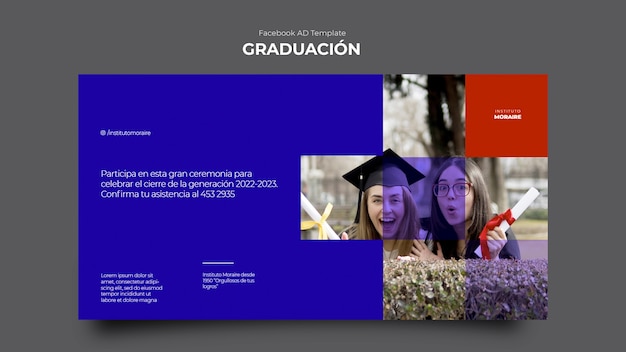 PSD gratuito modello facebook per la celebrazione della laurea