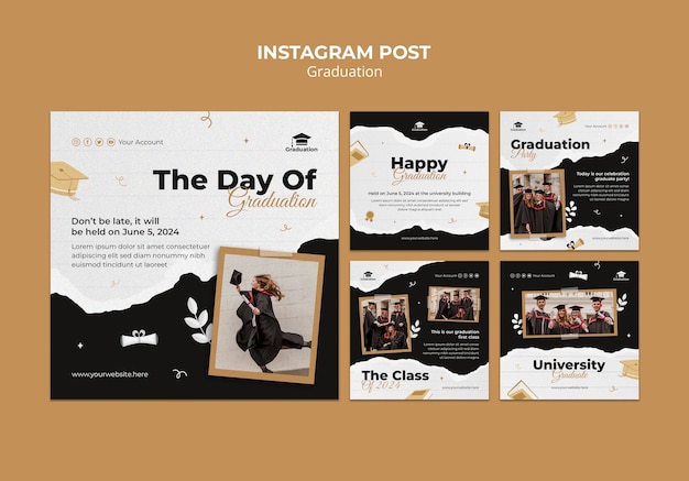 Free PSD graduation celebration instagram posts