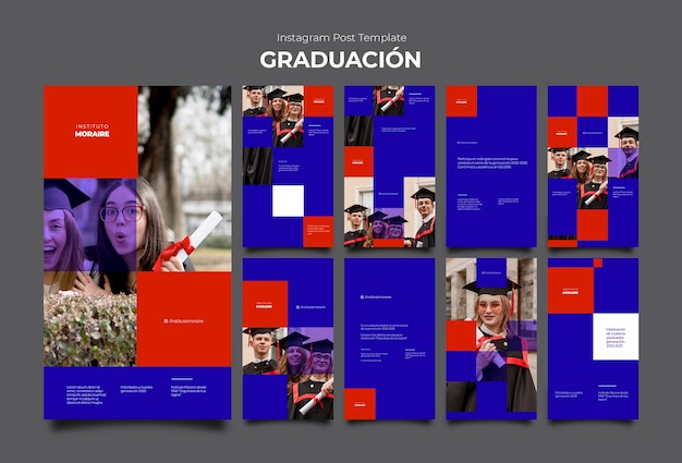 PSD gratuito storie di instagram per la celebrazione della laurea