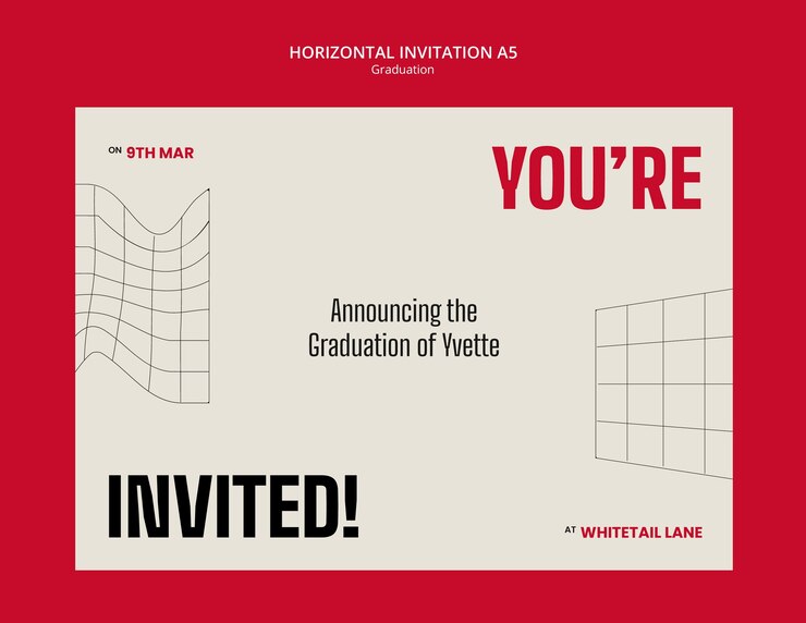 Free PSD graduation celebration invitation template