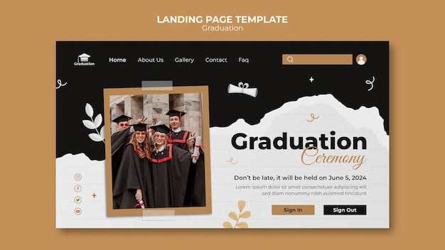 Graduation celebration landing page template