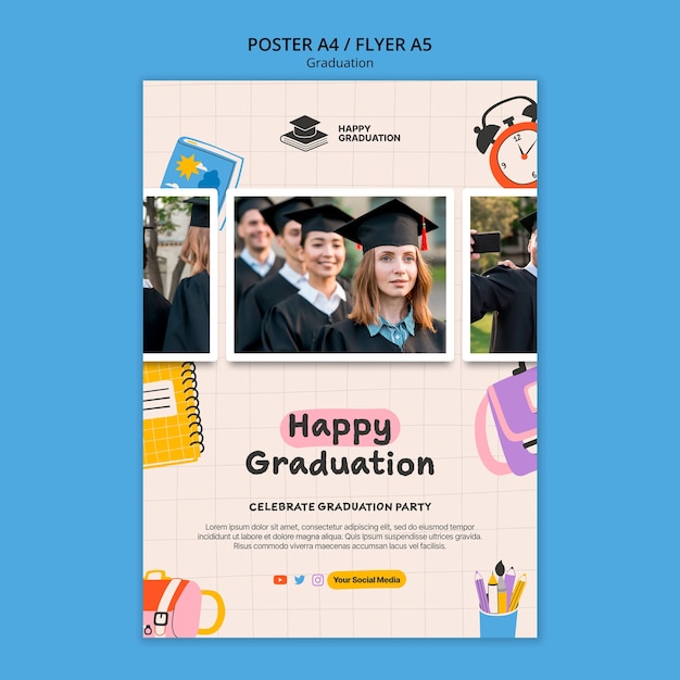 Modello di poster per la celebrazione della laurea