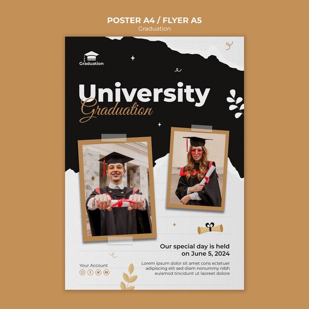 Graduation celebration poster template