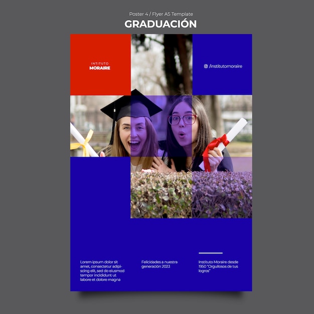 PSD gratuito modello di poster per la celebrazione della laurea