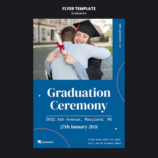 Free PSD graduation ceremony flyer template