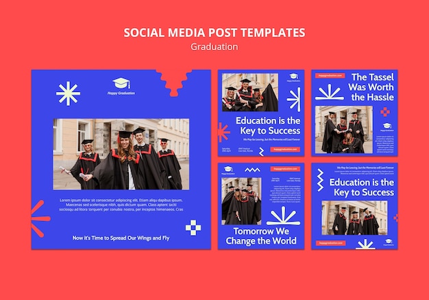 Free PSD graduation ceremony instagram posts