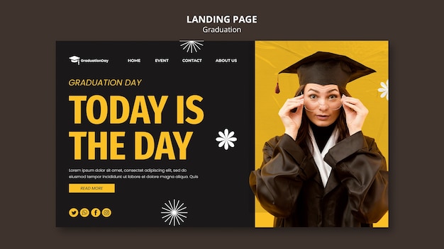 Graduation ceremony landing page template – Free PSD download for PSD, free to download