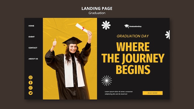 Free PSD graduation ceremony landing page template