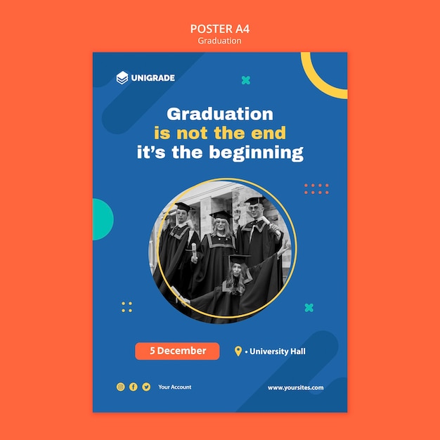 Free PSD graduation ceremony poster template