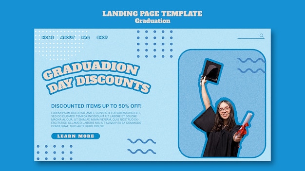 Free PSD graduation day landing page template