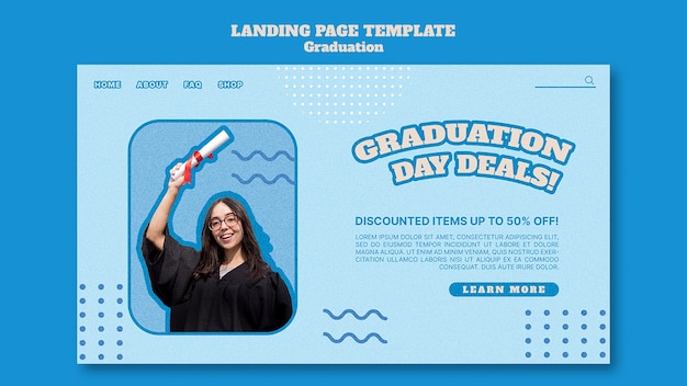 Free PSD graduation day landing page template