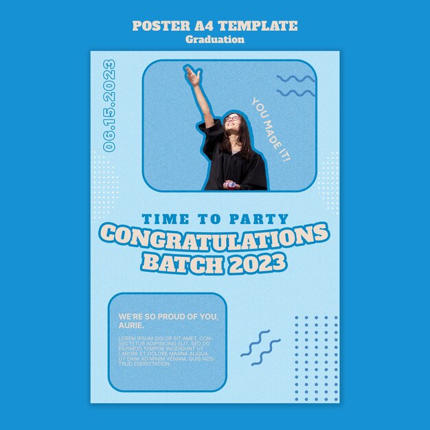 Free PSD graduation day poster template