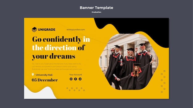 Graduation event horizontal banner template