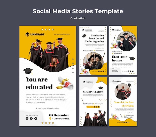 Graduation event social media stories