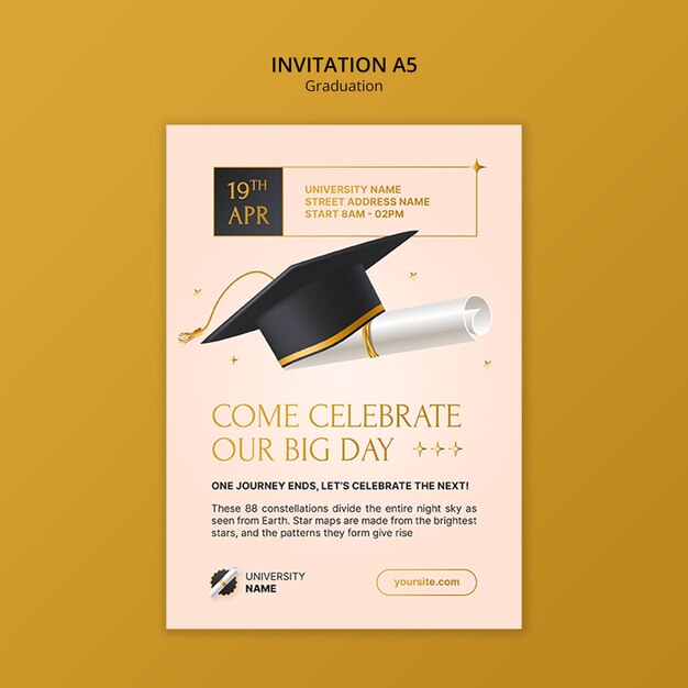 Graduation invitation template design