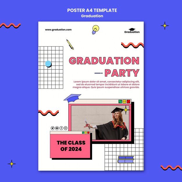 Graduation party poster template