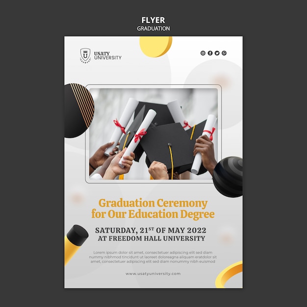 Graduation poster template design