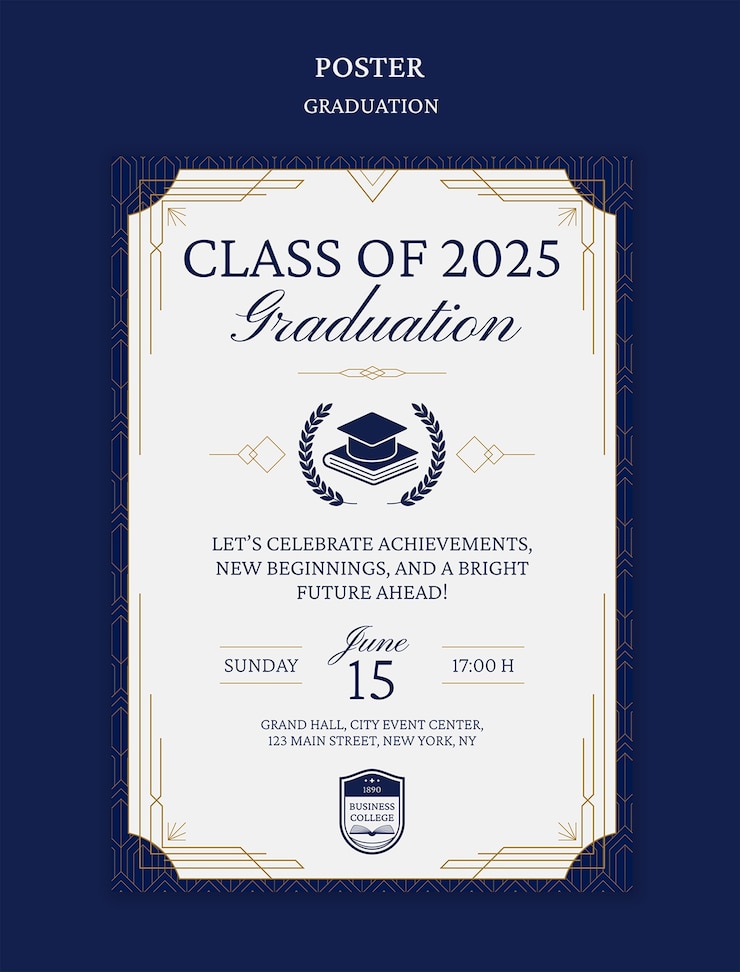 Free PSD graduation poster template design