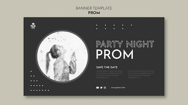 Free PSD graduation prom banner template