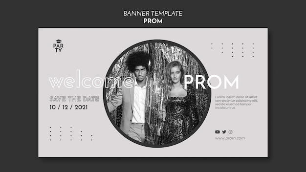 Free PSD graduation prom banner template