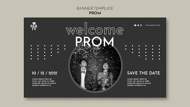 Free PSD graduation prom banner template