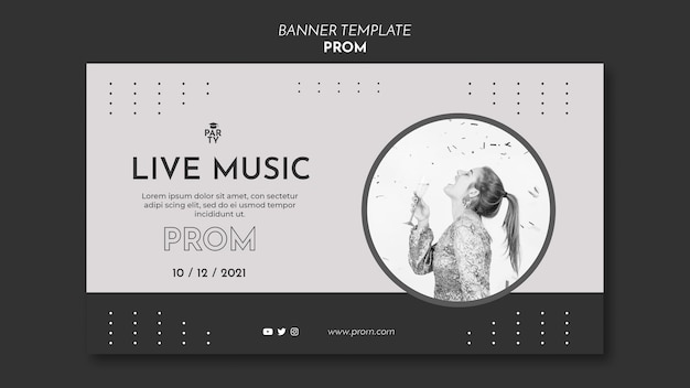 Free PSD graduation prom banner template