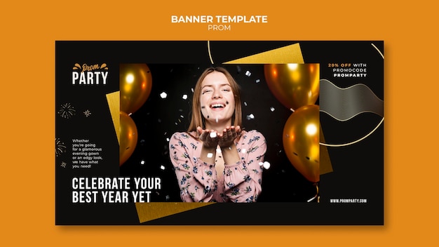 Free PSD graduation prom banner template