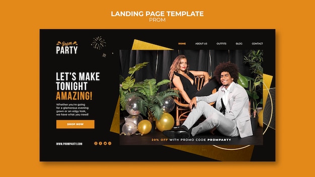 Free PSD graduation prom landing page template