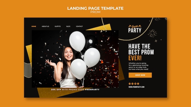 Graduation prom landing page template