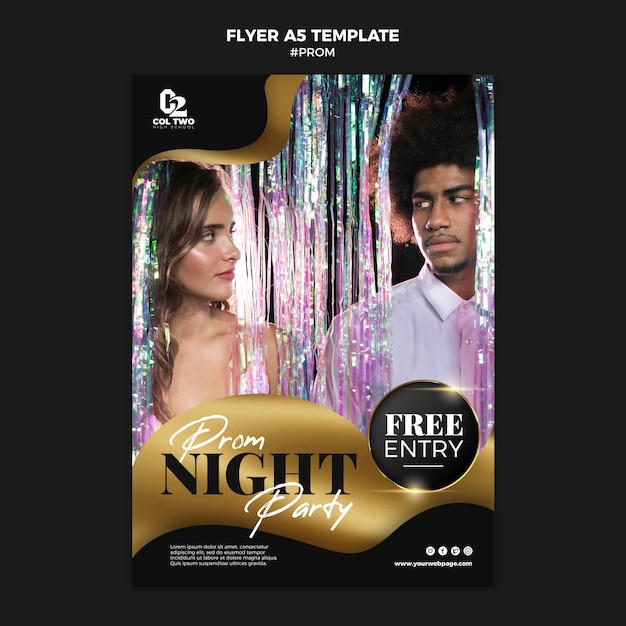 Free PSD graduation prom party flyer template