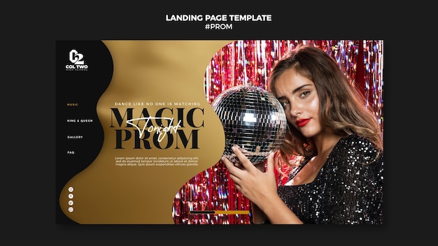 Free PSD graduation prom party landing page template