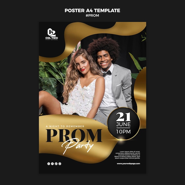 Free PSD graduation prom party poster template